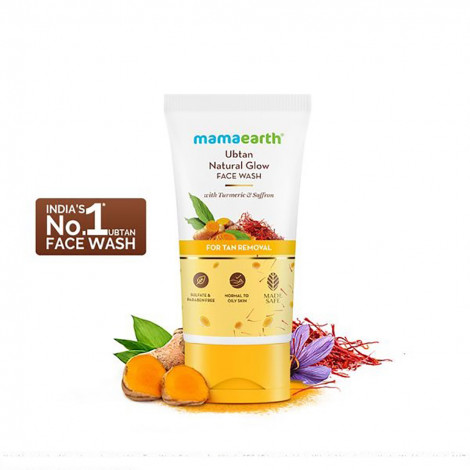 Ubtan Natural Glow Face Wash with Turmeric & Saffron for Tan Removal – 150 ml