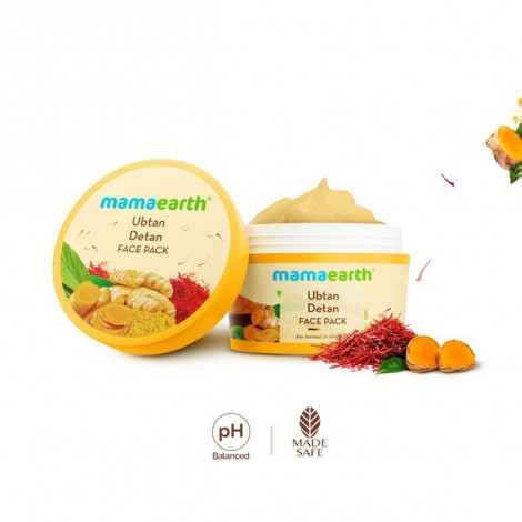 Ubtan Detan Face Pack with Turmeric & Saffron for Normal to Oily Skin - 200 g
