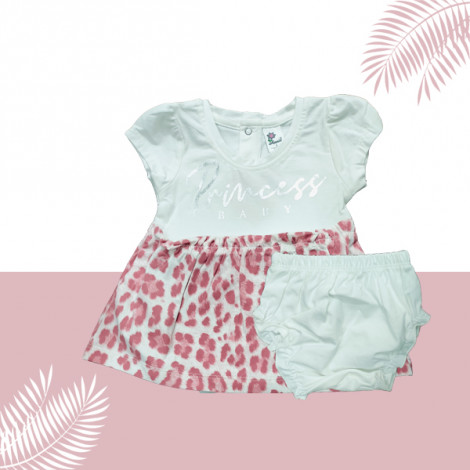 Girl Frock With Balumar Whitepink