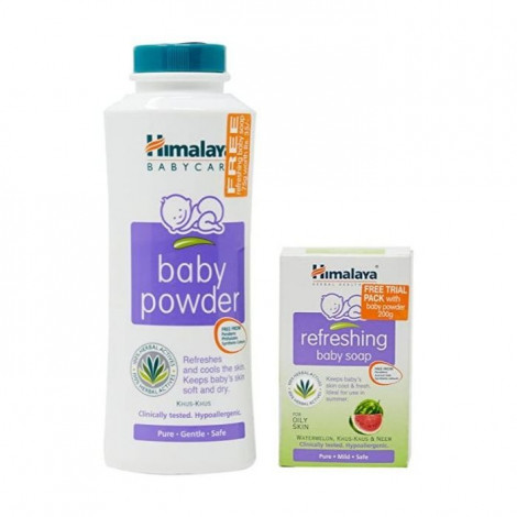 Himalaya Baby Powder 200Gm With Refreshing Baby Soap 75Gm Free