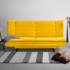 SofaBed Two - Foldable 3 Seater Sofa Cum Bed, (Fabric, Sunshine Yellow)