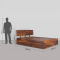 Bed GS - Premium Solid Wood Bed With Storage, Queen Size
