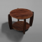 Stack -Round Coffee Table / Center Table with Storage (Provincial Teak & Mahogany Finish)
