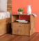Pal - Engineered Wood Bedside Table (1 Shelf & 1 Drawer, Volga Walnut )