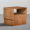 Pal - Engineered Wood Bedside Table (1 Shelf & 1 Drawer, Volga Walnut )