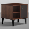 Bestie - Bedside Table (2 Shelves & 1 Door, Dark Walnut & Slate Grey Finish)